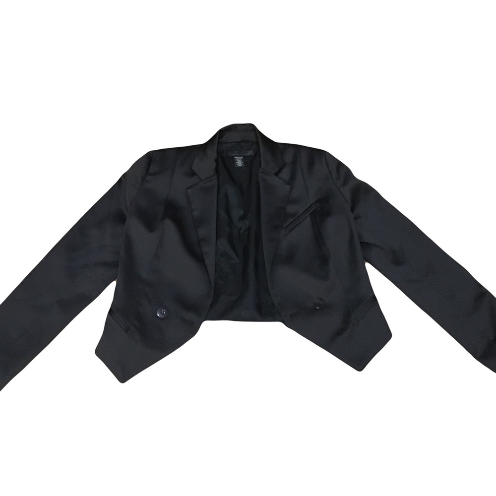 Michael Kors 4P Cropped Black Tuxedo Jacket